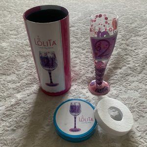 Hand painted glass 21st birthday